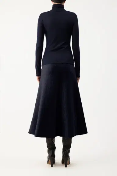 Gabriela Hearst Costa Knit Turtleneck in Dark Navy Cashmere Silk | Thumbnail 4