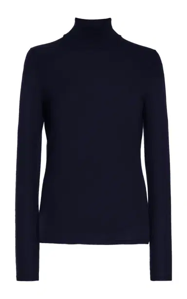 Gabriela Hearst Costa Knit Turtleneck in Dark Navy Cashmere Silk | Thumbnail 1