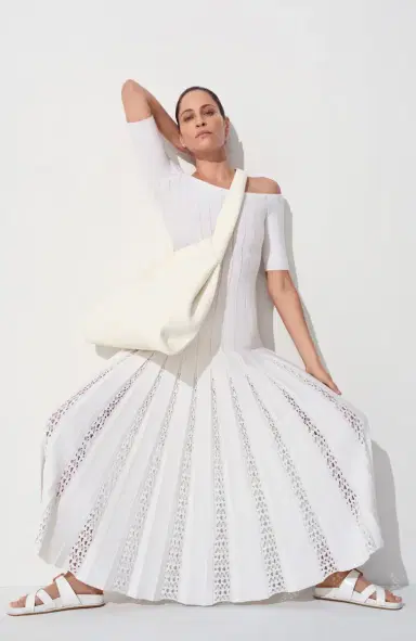 Gabriela Hearst Kurt Knit Pleated Maxi Dress in Merino Wool | Thumbnail 2