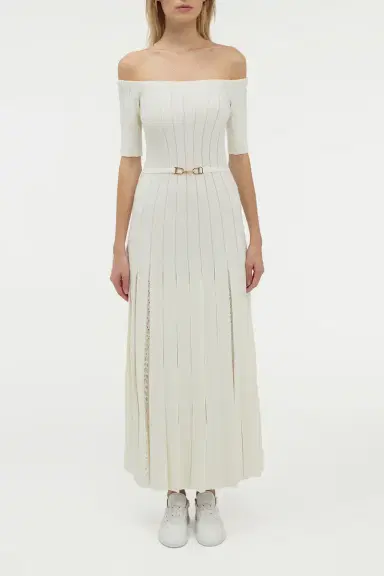 Gabriela Hearst Kurt Knit Pleated Maxi Dress in Merino Wool | Thumbnail 3