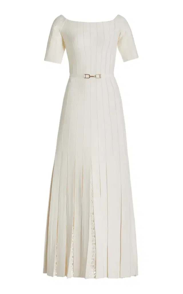 GABRIELA HEARST Kurt Knit Pleated Maxi Dress in  Merino Wool