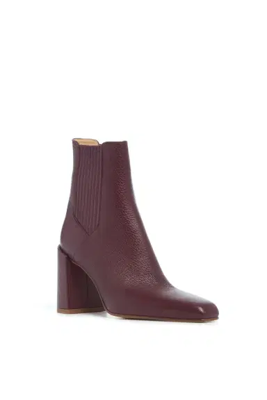 Gabriela Hearst Luke High Heel Ankle Boot in Bordeaux Textured Leather | Thumbnail 2 Gabriela Hearst Luke High Heel Ankle Boot in Bordeaux Textured Leather | Thumbnail 2