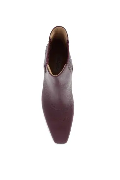 Gabriela Hearst Luke High Heel Ankle Boot in Bordeaux Textured Leather | Thumbnail 4 Gabriela Hearst Luke High Heel Ankle Boot in Bordeaux Textured Leather | Thumbnail 4
