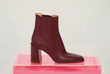Gabriela Hearst Luke High Heel Ankle Boot in Bordeaux Textured Leather | Thumbnail 5 Gabriela Hearst Luke High Heel Ankle Boot in Bordeaux Textured Leather | Thumbnail 5