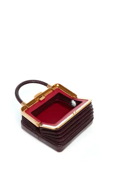 Gabriela Hearst Small Diana Bag in Bordeaux Snakeskin | Thumbnail 4