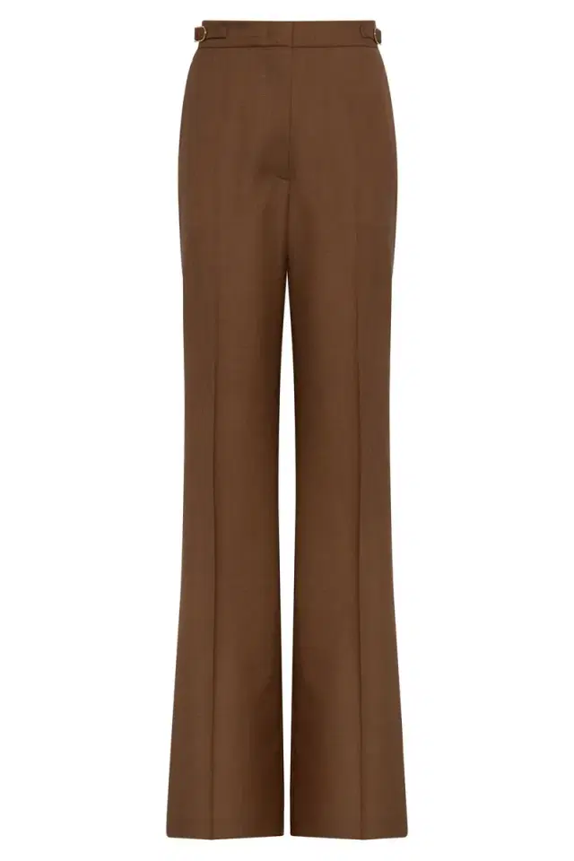 Gabriela Hearst Vesta Flare Pant in Chestnut Wool Silk