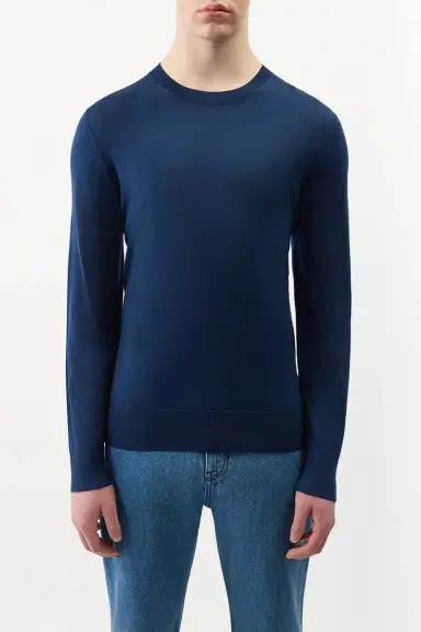 Gabriela Hearst Palco Knit Sweater in Electric Navy Merino Wool | Thumbnail 2