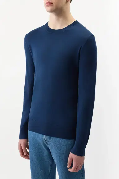 Gabriela Hearst Palco Knit Sweater in Electric Navy Merino Wool | Thumbnail 3