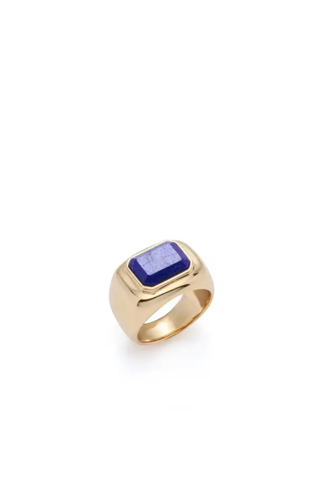 GABRIELA HEARST Large Ring in 18K Yellow Gold & Lapis Stone