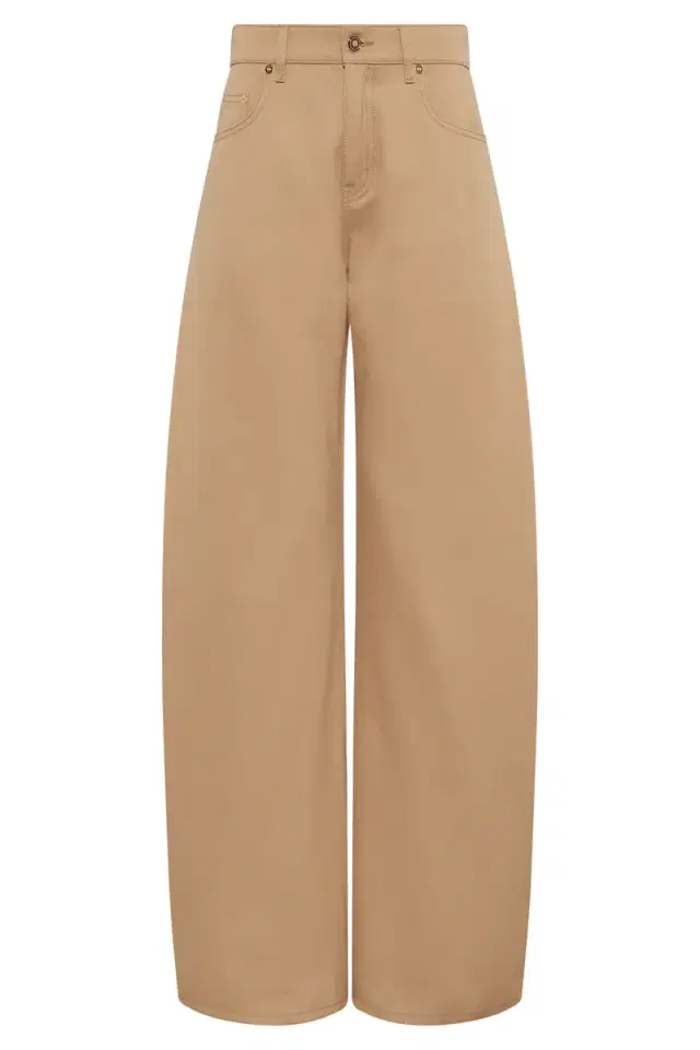 Gabriela Hearst Amoret Barrel-leg Jean in Camel Sea Island Cotton Twill