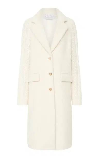 Gabriela Hearst Charles Coat in Recycled Cashmere Boucle with Cable-knit Sleeves | Thumbnail 1