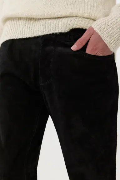 Gabriela Hearst Anthony Five Pocket Pant in Black Suede | Thumbnail 6