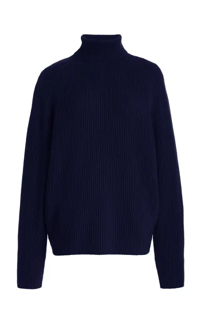 GABRIELA HEARST Wigman Knit Turtleneck Sweater in Navy Cashmere