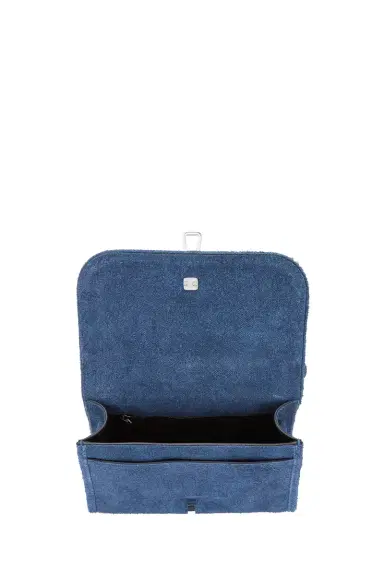 Gabriela Hearst Small Leonora Flap Bag in Light Blue Suede Denim | Thumbnail 4 Gabriela Hearst Small Leonora Flap Bag in Light Blue Suede Denim | Thumbnail 4