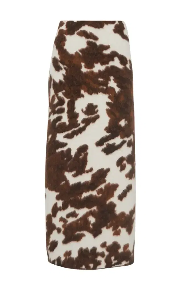 Gabriela Hearst Phaedra Knit Maxi Skirt in  Cognac Multi Cashmere