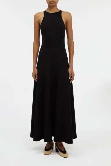 Gabriela Hearst Siren Knit Maxi Dress in Black Merino Wool | Thumbnail 2