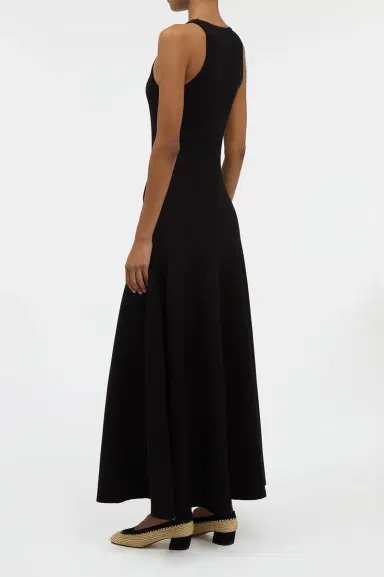 Gabriela Hearst Siren Knit Maxi Dress in Black Merino Wool | Thumbnail 4