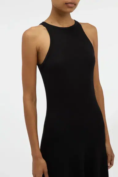 Gabriela Hearst Siren Knit Maxi Dress in Black Merino Wool | Thumbnail 5