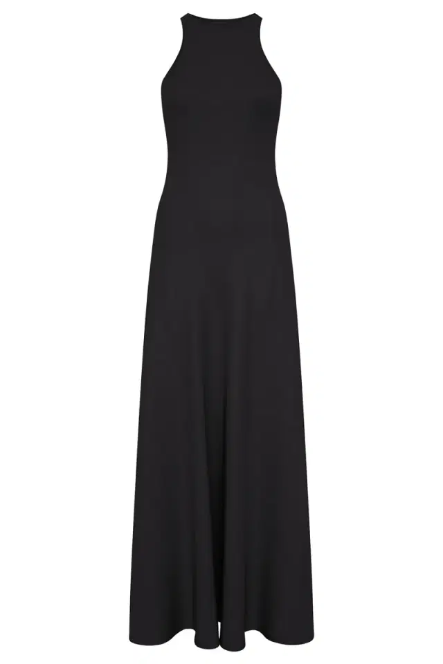Gabriela Hearst Siren Knit Maxi Dress in Black Merino Wool
