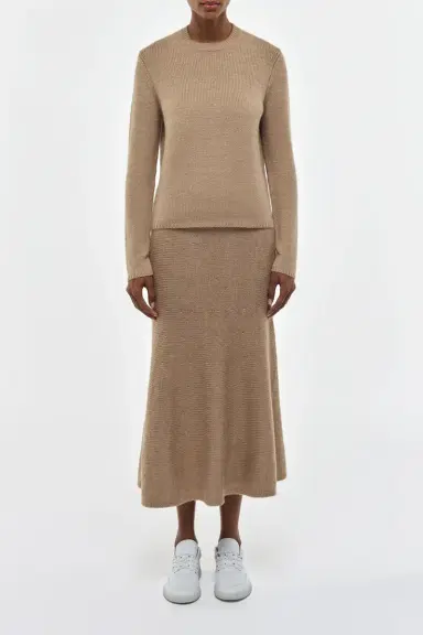 Gabriela Hearst Titus Knit Sweater in Camel Cashmere | Thumbnail 2 Gabriela Hearst Titus Knit Sweater in Camel Cashmere | Thumbnail 2