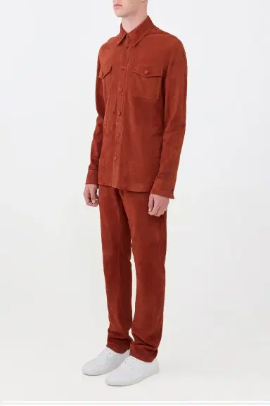 Gabriela Hearst Lucas Overshirt in Rust Suede | Thumbnail 4 Gabriela Hearst Lucas Overshirt in Rust Suede | Thumbnail 4