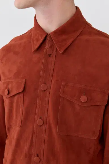 Gabriela Hearst Lucas Overshirt in Rust Suede | Thumbnail 6 Gabriela Hearst Lucas Overshirt in Rust Suede | Thumbnail 6