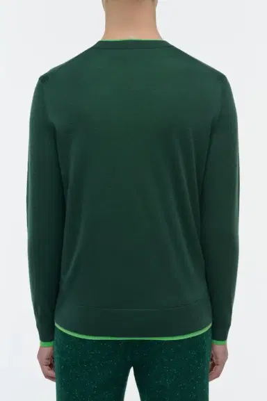 Gabriela Hearst Wells Reversible Knit Sweater in English Green & Fluorescent Green Cashmere Silk | Thumbnail 4