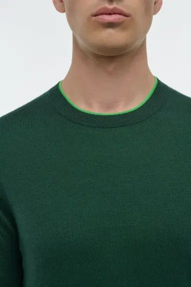 Gabriela Hearst Wells Reversible Knit Sweater in English Green & Fluorescent Green Cashmere Silk | Thumbnail 5