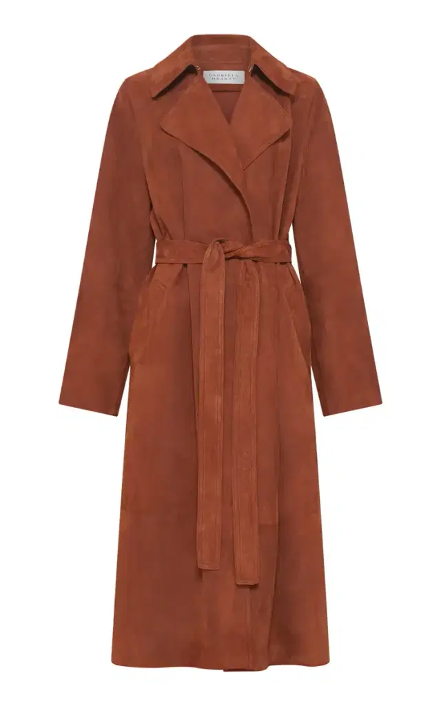 Gabriela Hearst Lyra Trench Coat in Cognac Suede