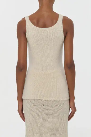 Gabriela Hearst Brigid Knit Tank Top in Off White Cashmere | Thumbnail 4