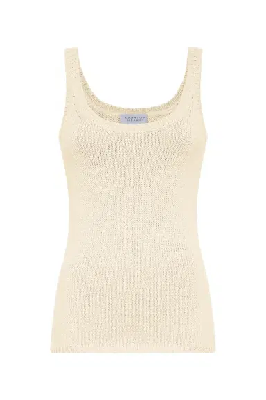 Gabriela Hearst Brigid Knit Tank Top in Off White Cashmere | Thumbnail 1