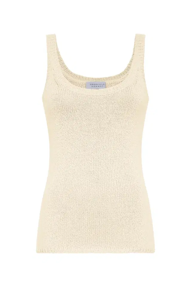 Gabriela Hearst Brigid Knit Tank Top in Off White Cashmere