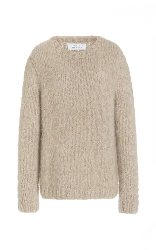 Gabriela Hearst Lawrence Knit Sweater in Oatmeal Welfat Cashmere