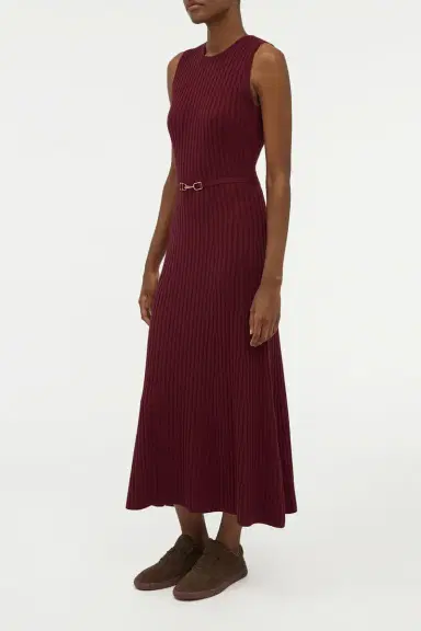 Gabriela Hearst Meier Knit Midi Dress in Bordeaux Merino Wool Cashmere | Thumbnail 3 Gabriela Hearst Meier Knit Midi Dress in Bordeaux Merino Wool Cashmere | Thumbnail 3