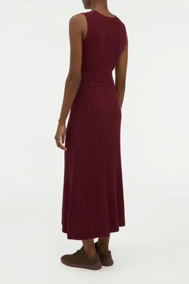 Gabriela Hearst Meier Knit Midi Dress in Bordeaux Merino Wool Cashmere | Thumbnail 4 Gabriela Hearst Meier Knit Midi Dress in Bordeaux Merino Wool Cashmere | Thumbnail 4