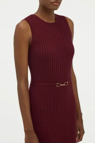 Gabriela Hearst Meier Knit Midi Dress in Bordeaux Merino Wool Cashmere | Thumbnail 5 Gabriela Hearst Meier Knit Midi Dress in Bordeaux Merino Wool Cashmere | Thumbnail 5
