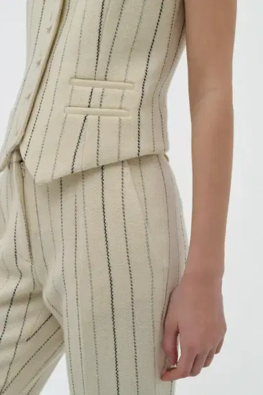 Gabriela Hearst Rhein Flare Pant in Multi Pinstripe Wool Cashmere | Thumbnail 5
