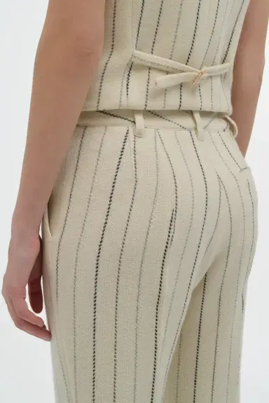 Gabriela Hearst Rhein Flare Pant in Multi Pinstripe Wool Cashmere | Thumbnail 6