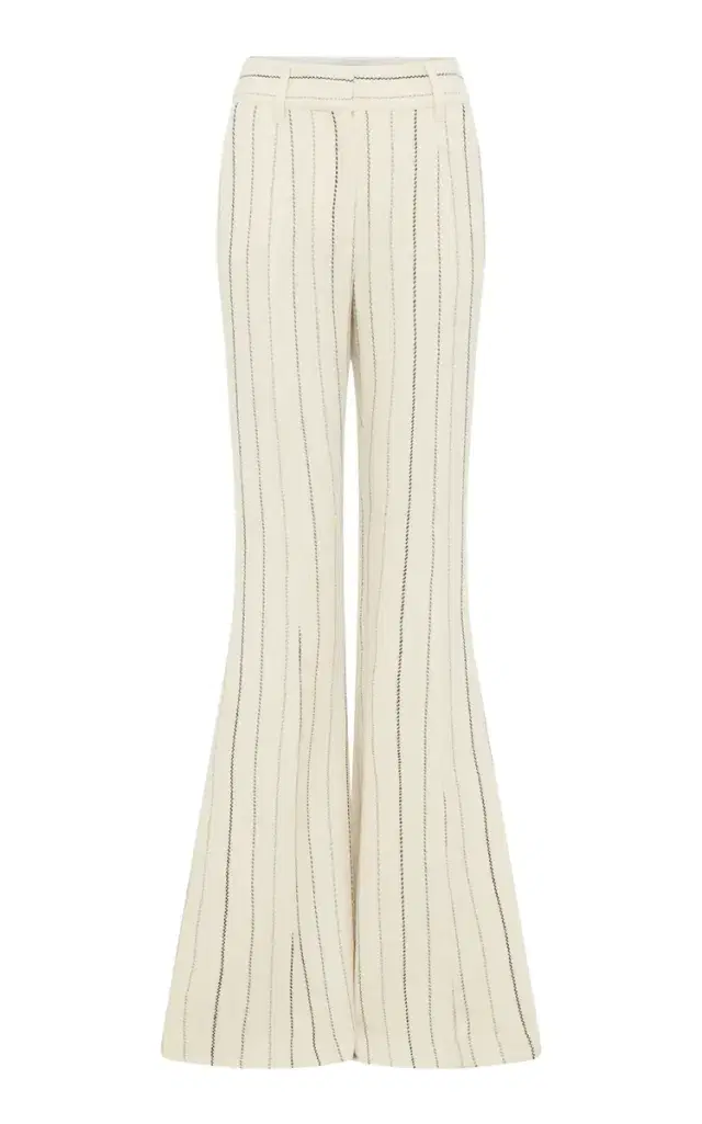 Gabriela Hearst Rhein Flare Pant in  Multi Pinstripe Wool Cashmere