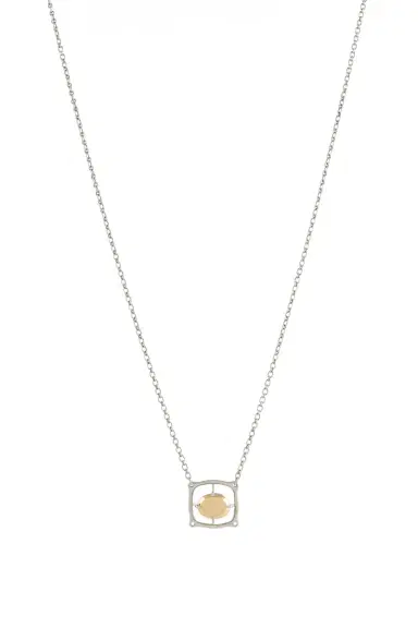 Gabriela Hearst Sun Pendant Necklace in 18K Yellow Gold & Platinum | Thumbnail 1