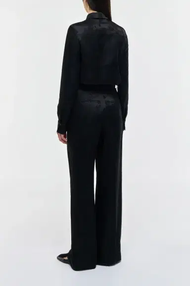 Gabriela Hearst Norman Wide-leg Pant in Black Embroidered Silk | Thumbnail 5