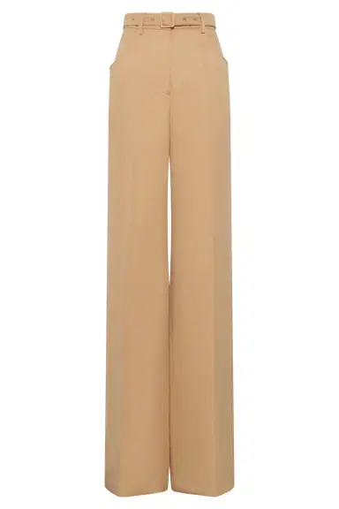 Gabriela Hearst Norman Wide-leg Pant in Wheat Textured Linen Slub | Thumbnail 1