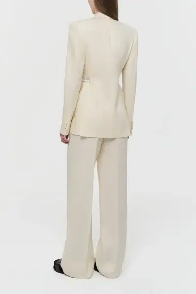 Gabriela Hearst Norman Wide-leg Pant in Textured Linen Slub | Thumbnail 4