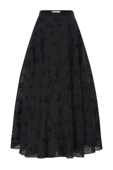 Gabriela Hearst Sonya Mia's Flowers Maxi Skirt in Black Embroidered Silk Organza | Thumbnail 1 Gabriela Hearst Sonya Mia's Flowers Maxi Skirt in Black Embroidered Silk Organza | Thumbnail 1
