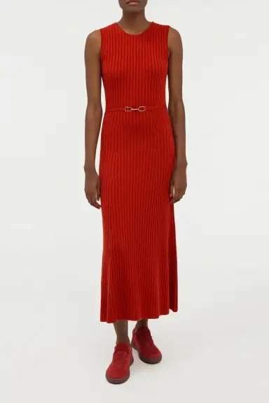 Gabriela Hearst Meier Knit Midi Dress in Antelope Orange Merino Wool Cashmere | Thumbnail 2 Gabriela Hearst Meier Knit Midi Dress in Antelope Orange Merino Wool Cashmere | Thumbnail 2