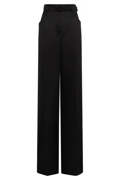 Gabriela Hearst Norman Wide-leg Pant in Black Textured Linen Slub | Thumbnail 1