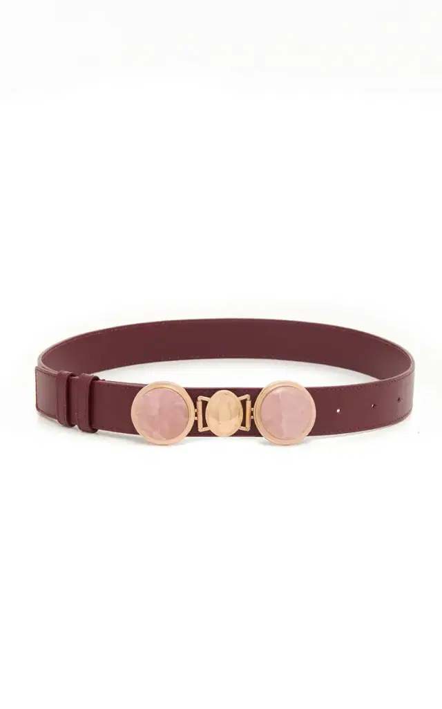 Gabriela Hearst Grange Stone Belt in Bordeaux Leather
