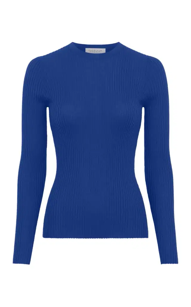 GABRIELA HEARST Browning Knit Sweater in Cobalt Cashmere Silk