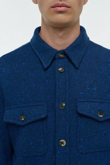 Gabriela Hearst Lucas Overshirt in Electric Navy Speckled Cashmere | Thumbnail 5 Gabriela Hearst Lucas Overshirt in Electric Navy Speckled Cashmere | Thumbnail 5