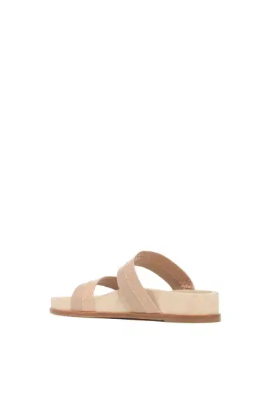 Gabriela Hearst Low Striker Flat Sandal in Nude Snakeskin & Nappa Leather | Thumbnail 4 Gabriela Hearst Low Striker Flat Sandal in Nude Snakeskin & Nappa Leather | Thumbnail 4